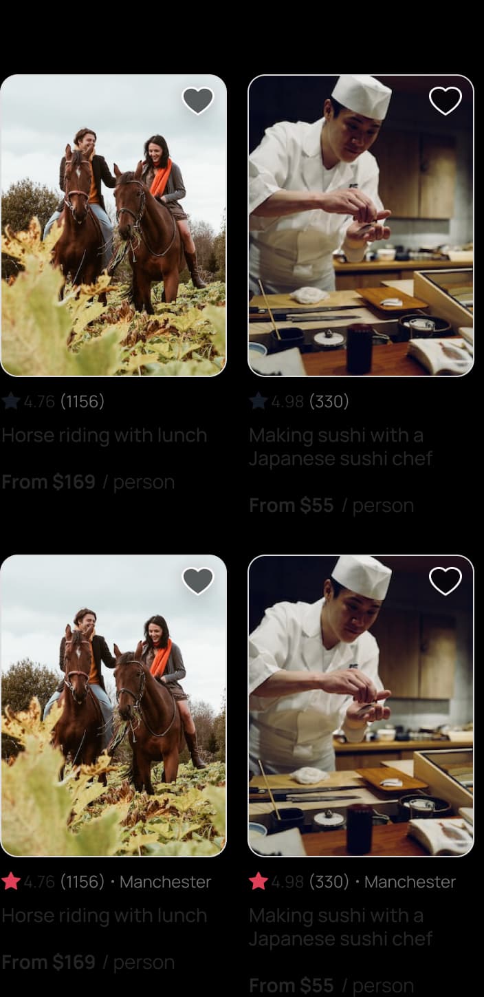Partial frame: experience photo grid fragment.