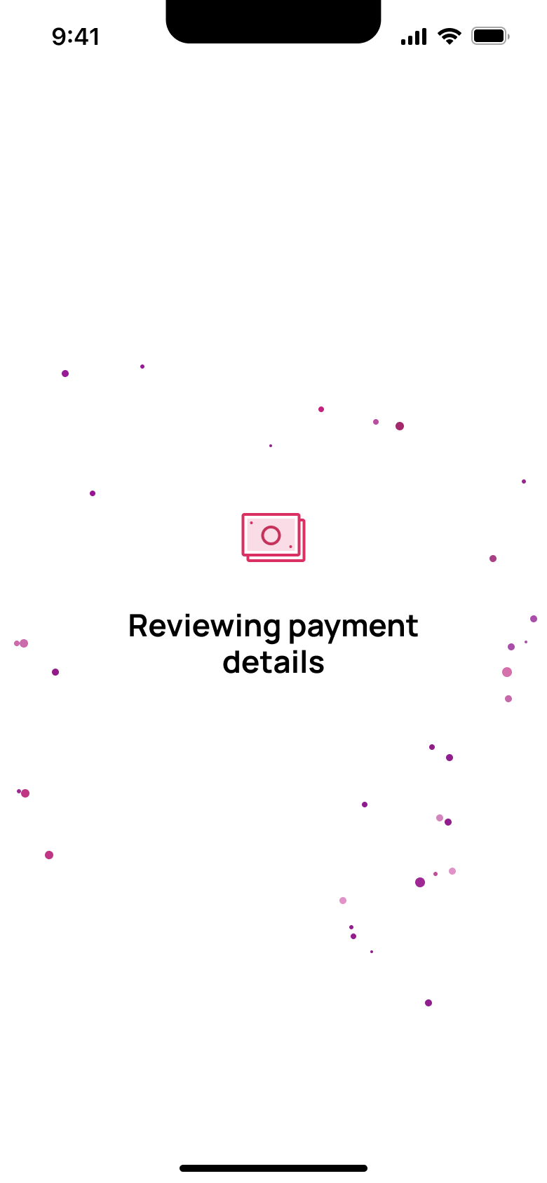 Reviewing payment details animation.