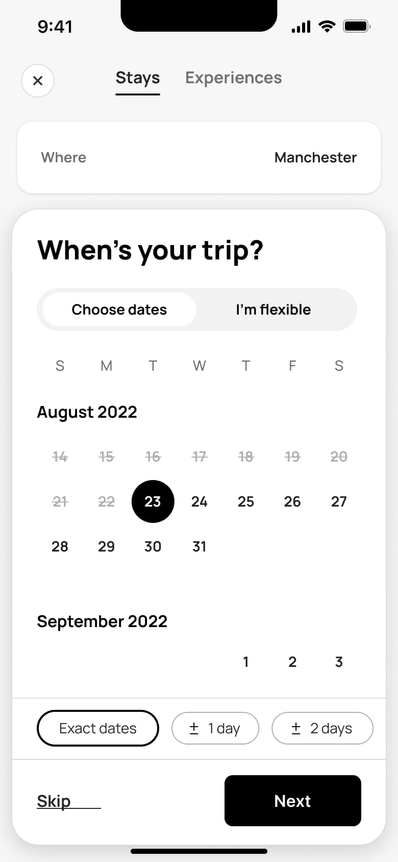 Calendar with check-in date selected.
