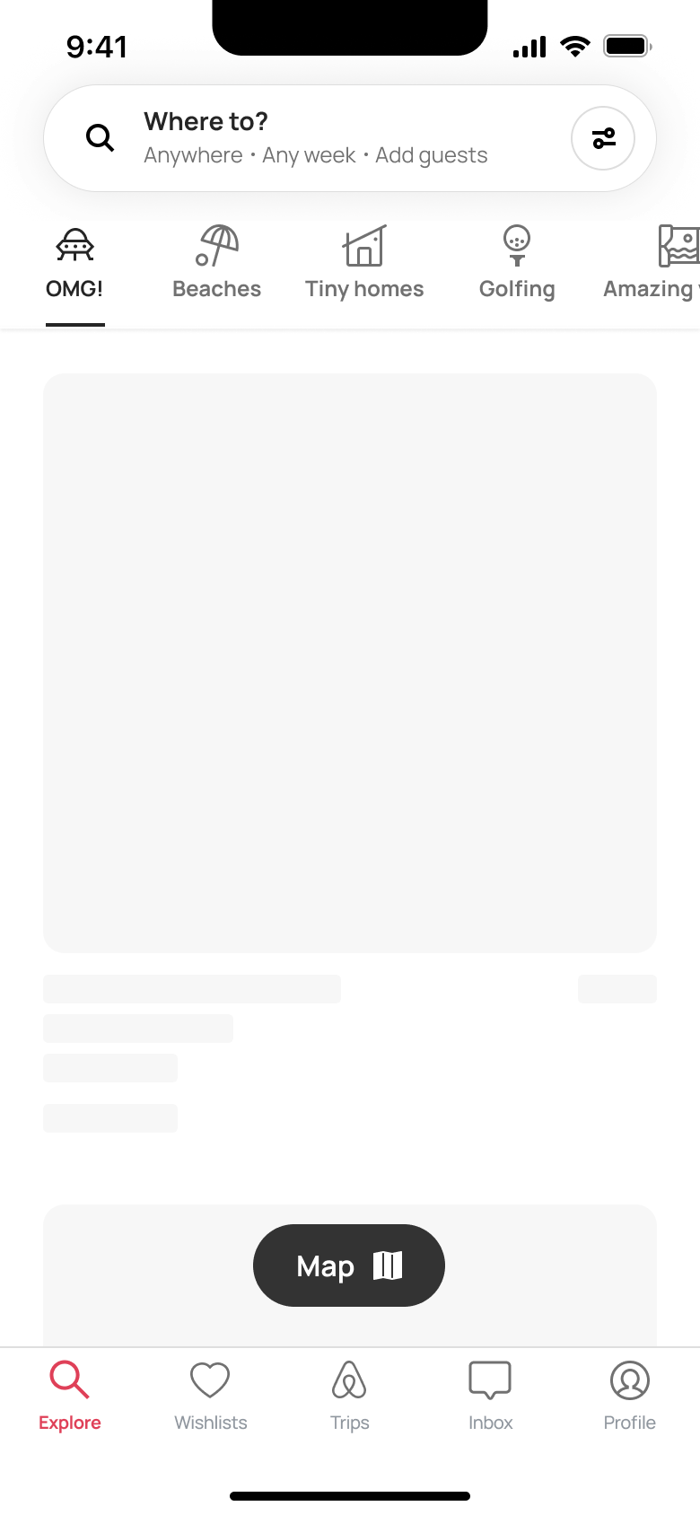 Explore loading skeleton.
