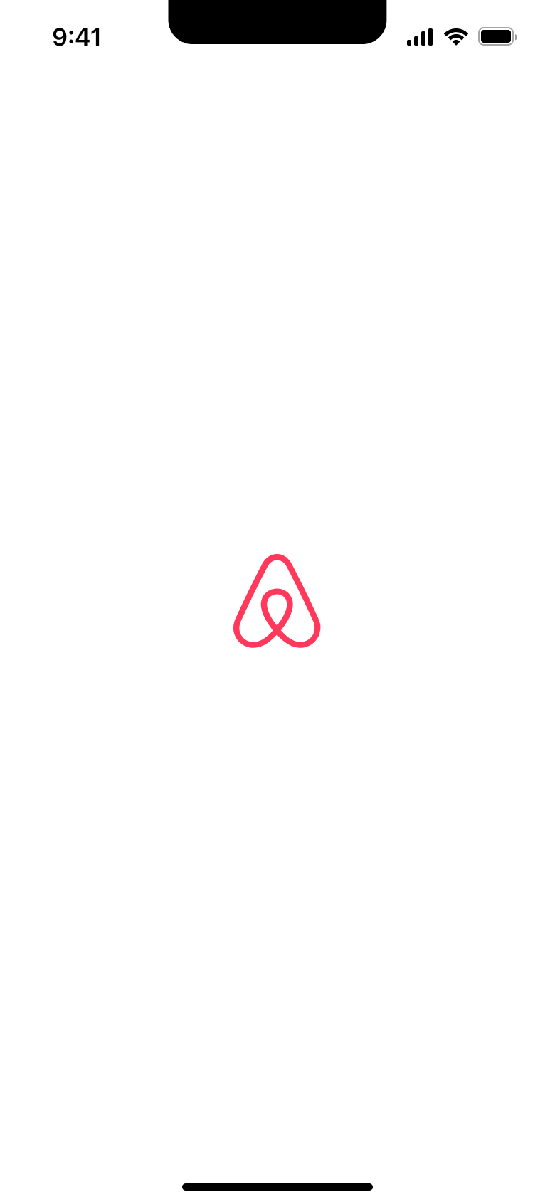 Launch screen with logo on white.