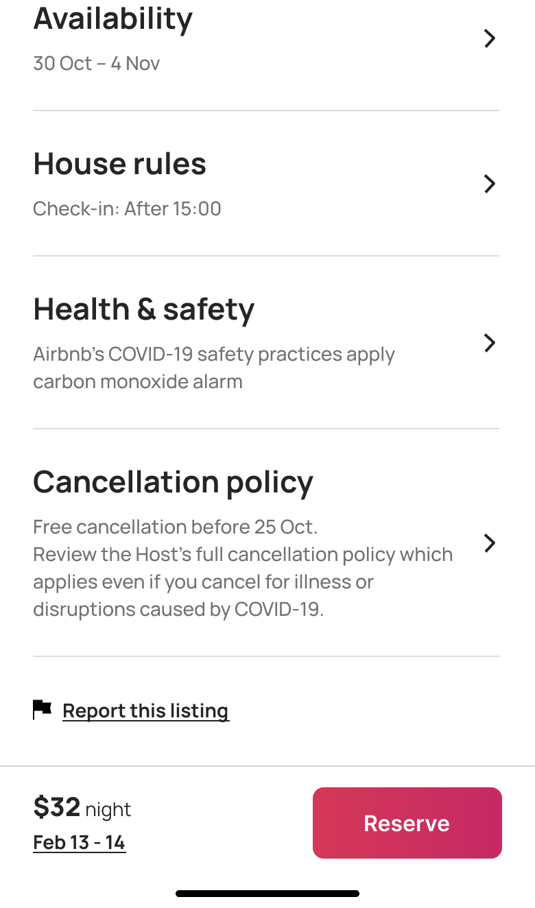 Partial frame: availability and policies fragment.