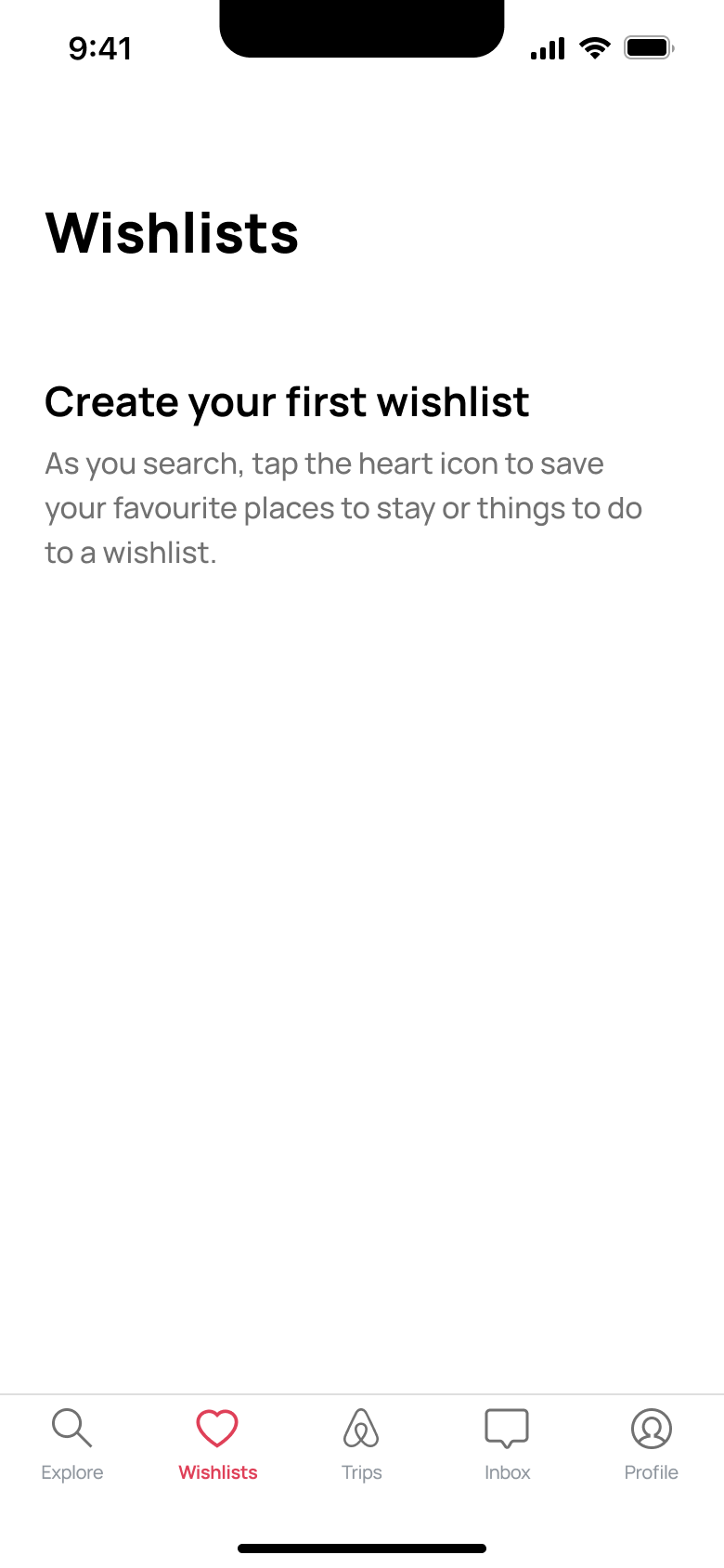 Wishlists empty: create your first wishlist.