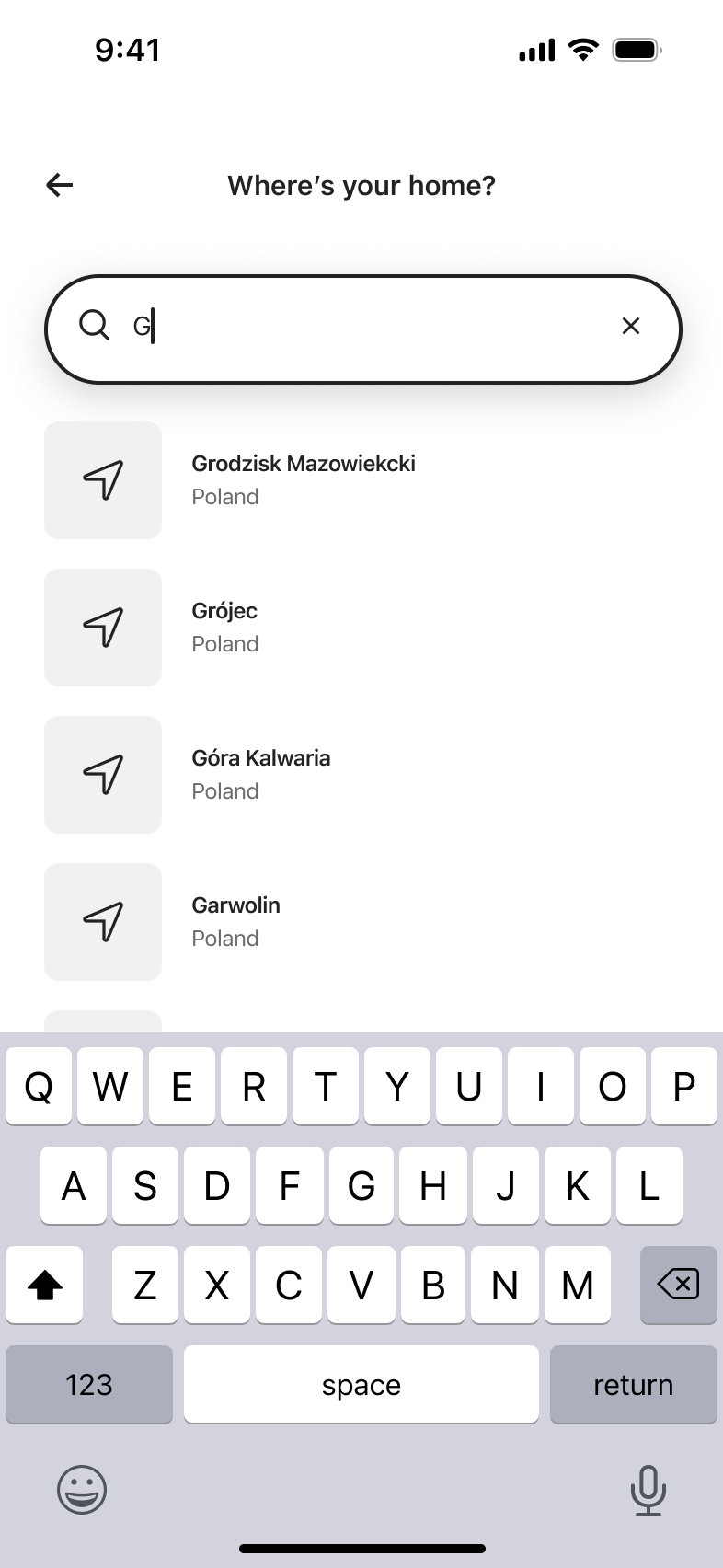 Address autocomplete results while typing.