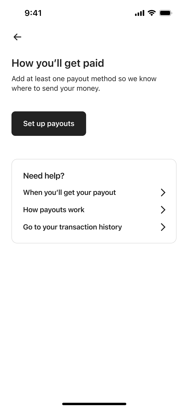 Airbnb flow, step 1: Get paid 1