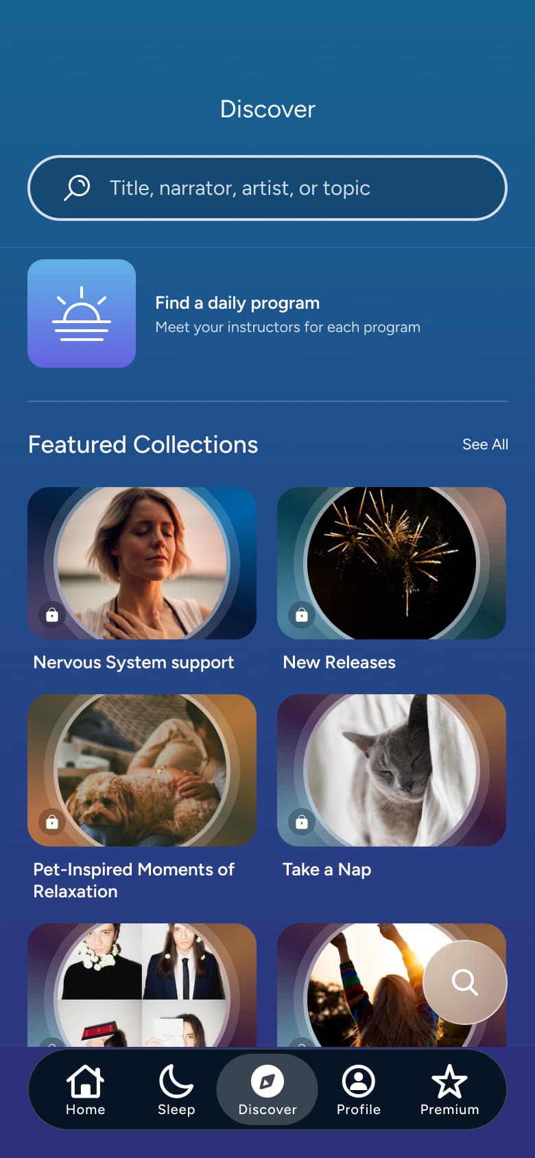 Discover: daily programme and featured collections.