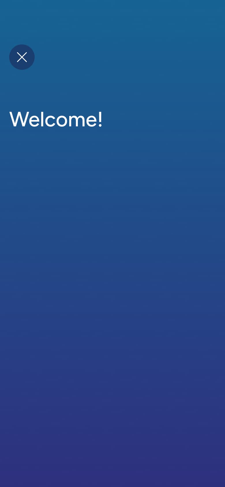 Welcome greeting on gradient.