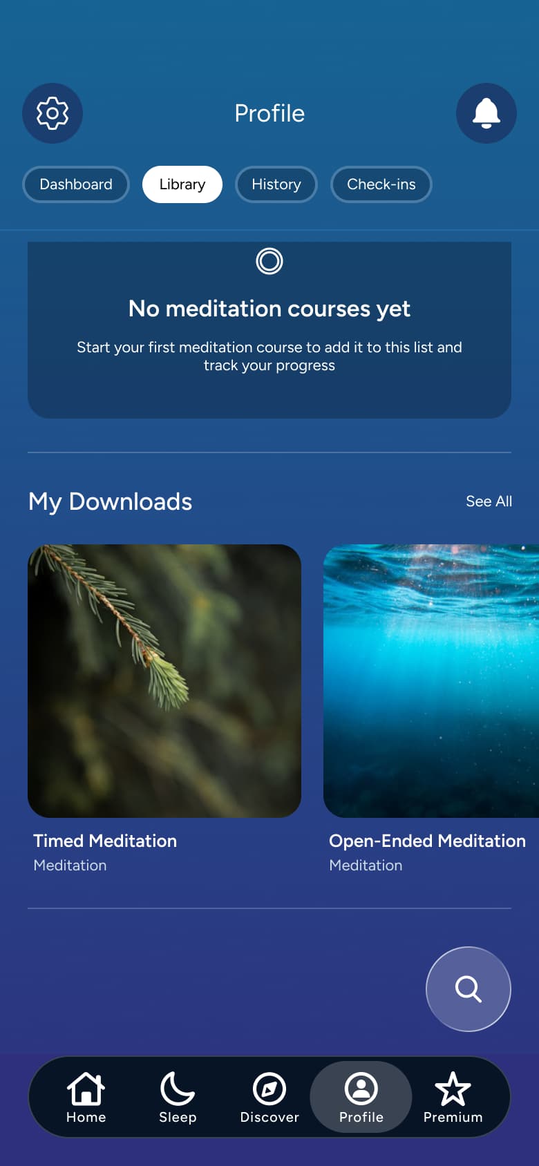Library scrolled: my downloads.