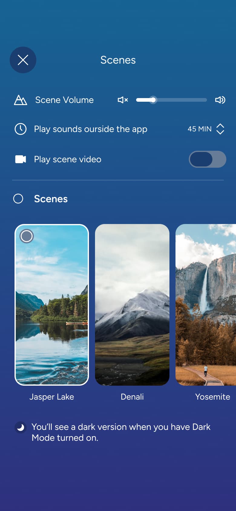 Scenes with scene video off.