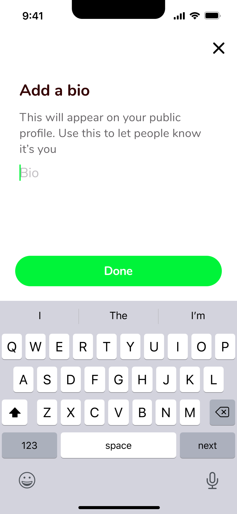 Add a bio for your public profile.