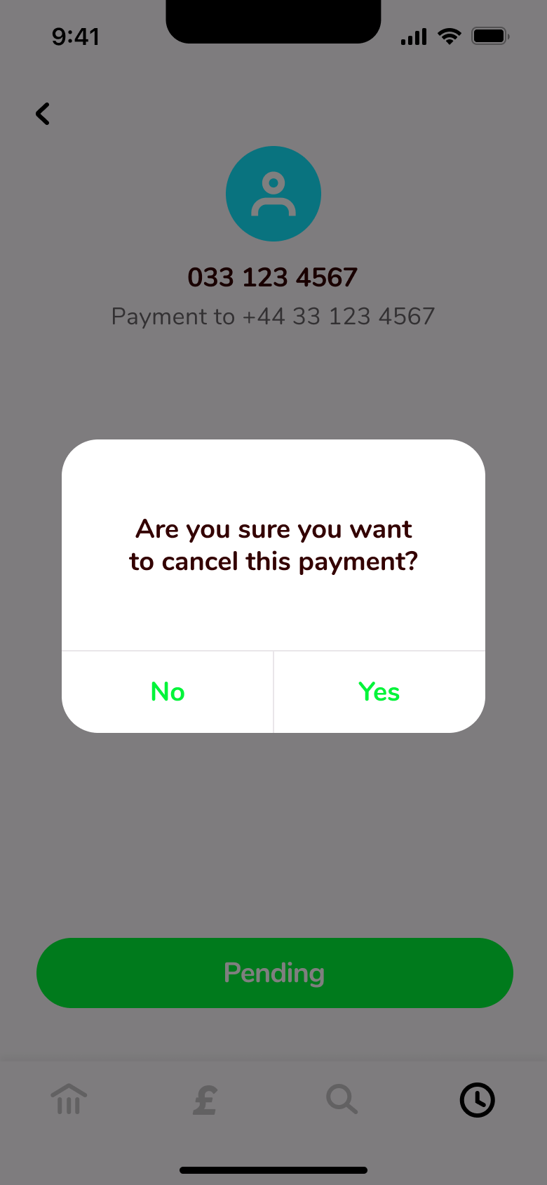 Are you sure you want to cancel this payment dialog.