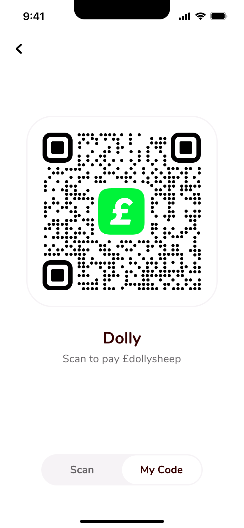 My code QR to scan to pay.