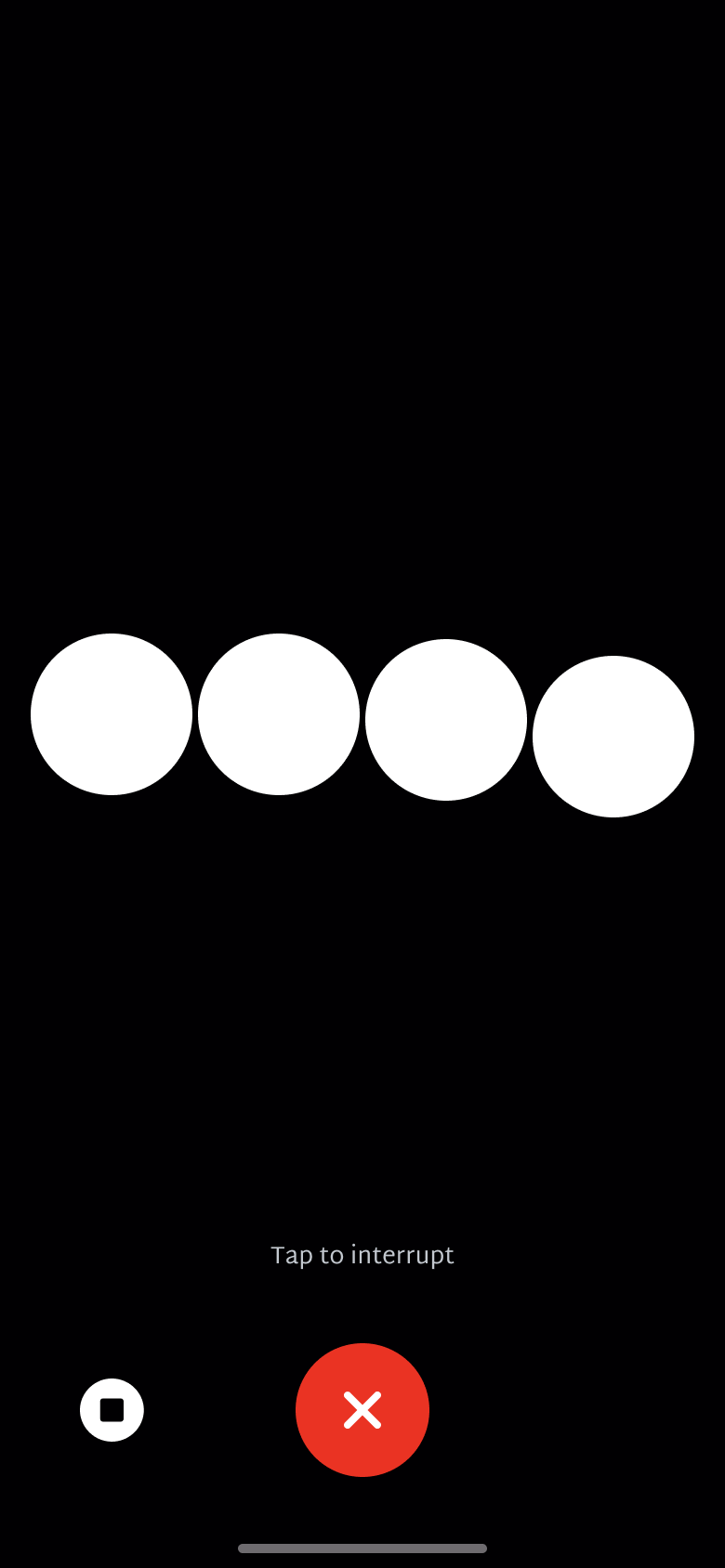 Voice mode responding, pill animation.