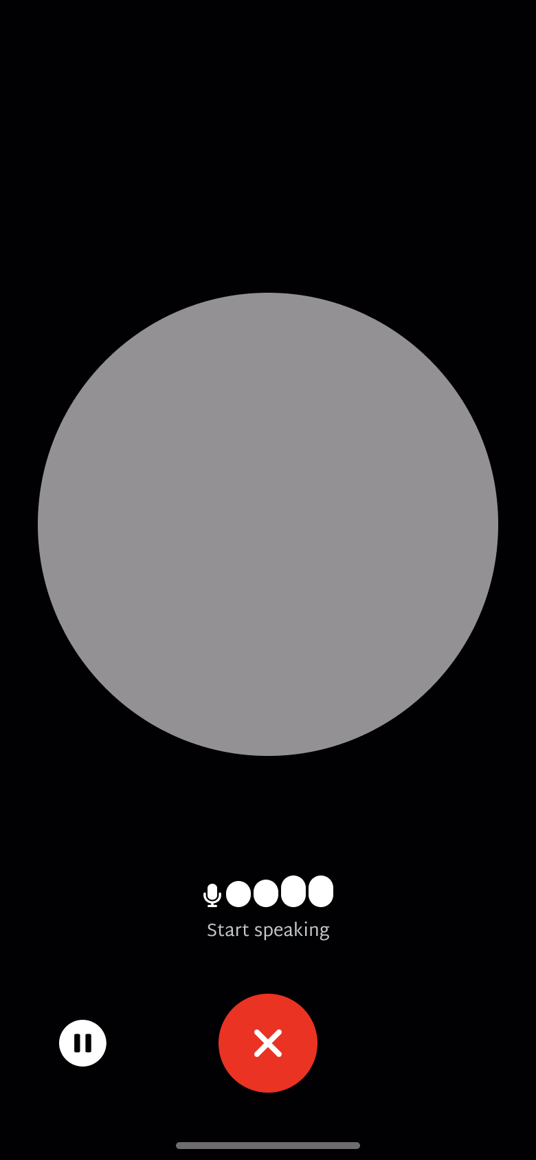 Voice mode thinking blob.