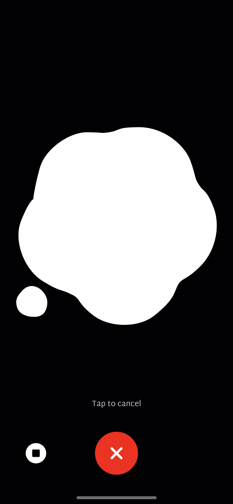 Voice mode tap to cancel blob.