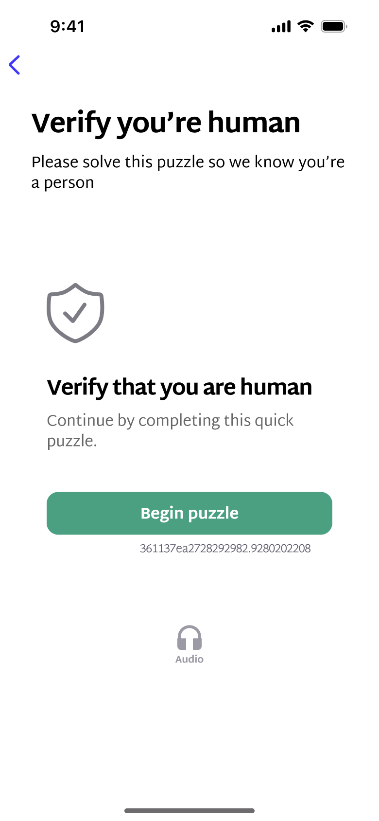 Verify that you are human: begin puzzle.