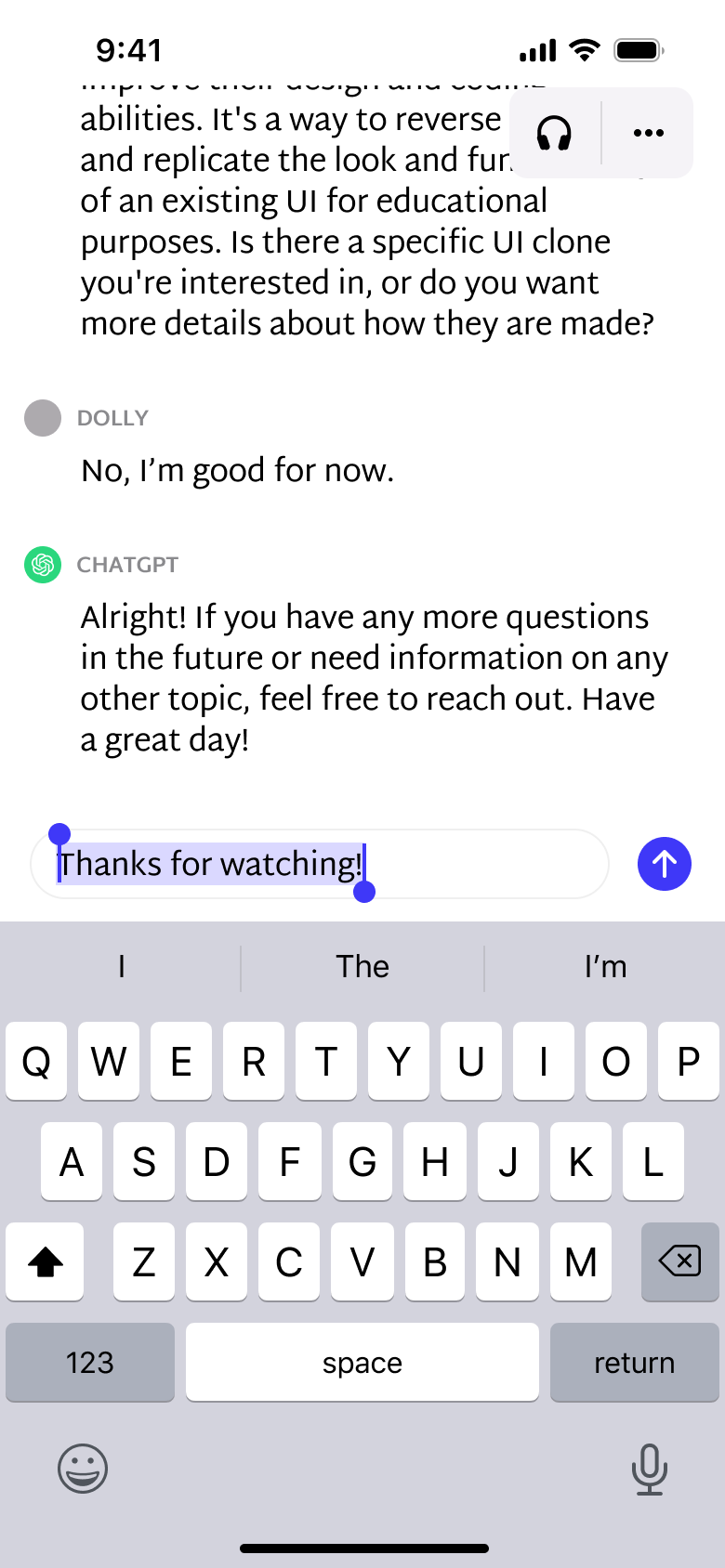 Reply typed in composer.