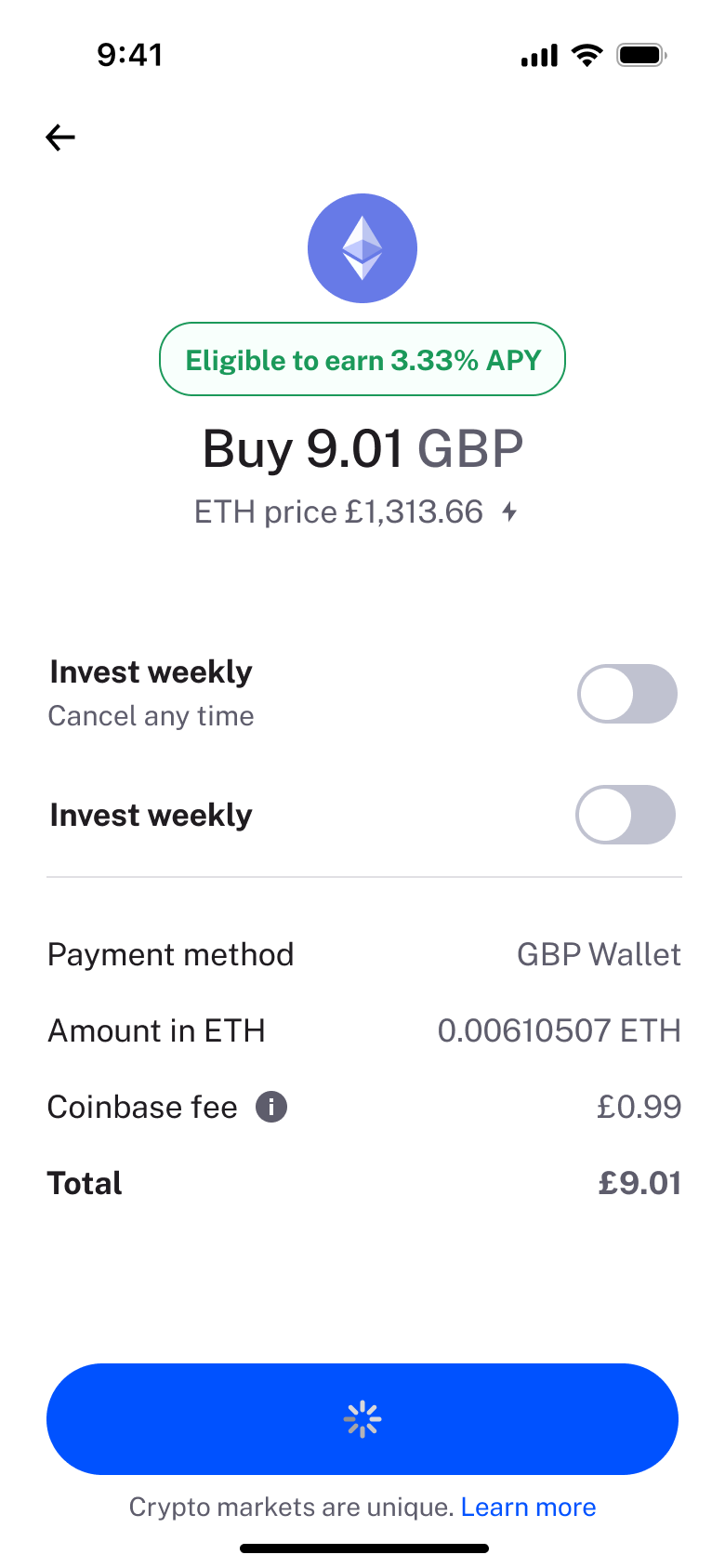 Buy order placing.