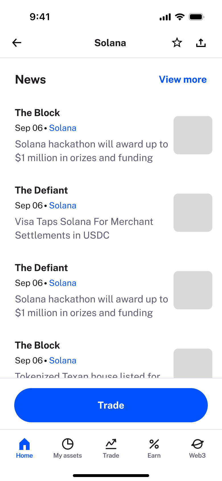 Asset news list.