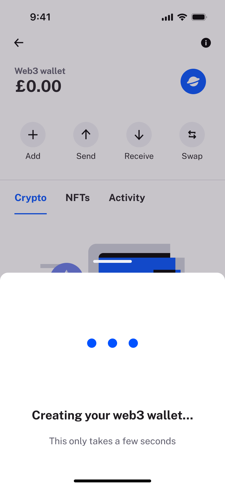 Creating your web3 wallet loading sheet.