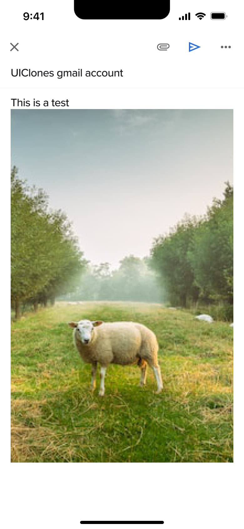 Compose with photo scrolled.