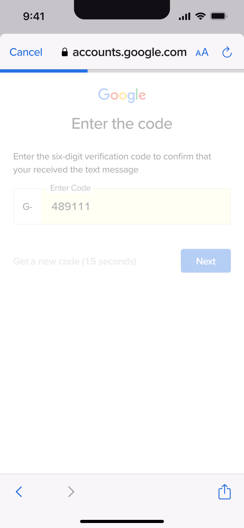 Verifying code.