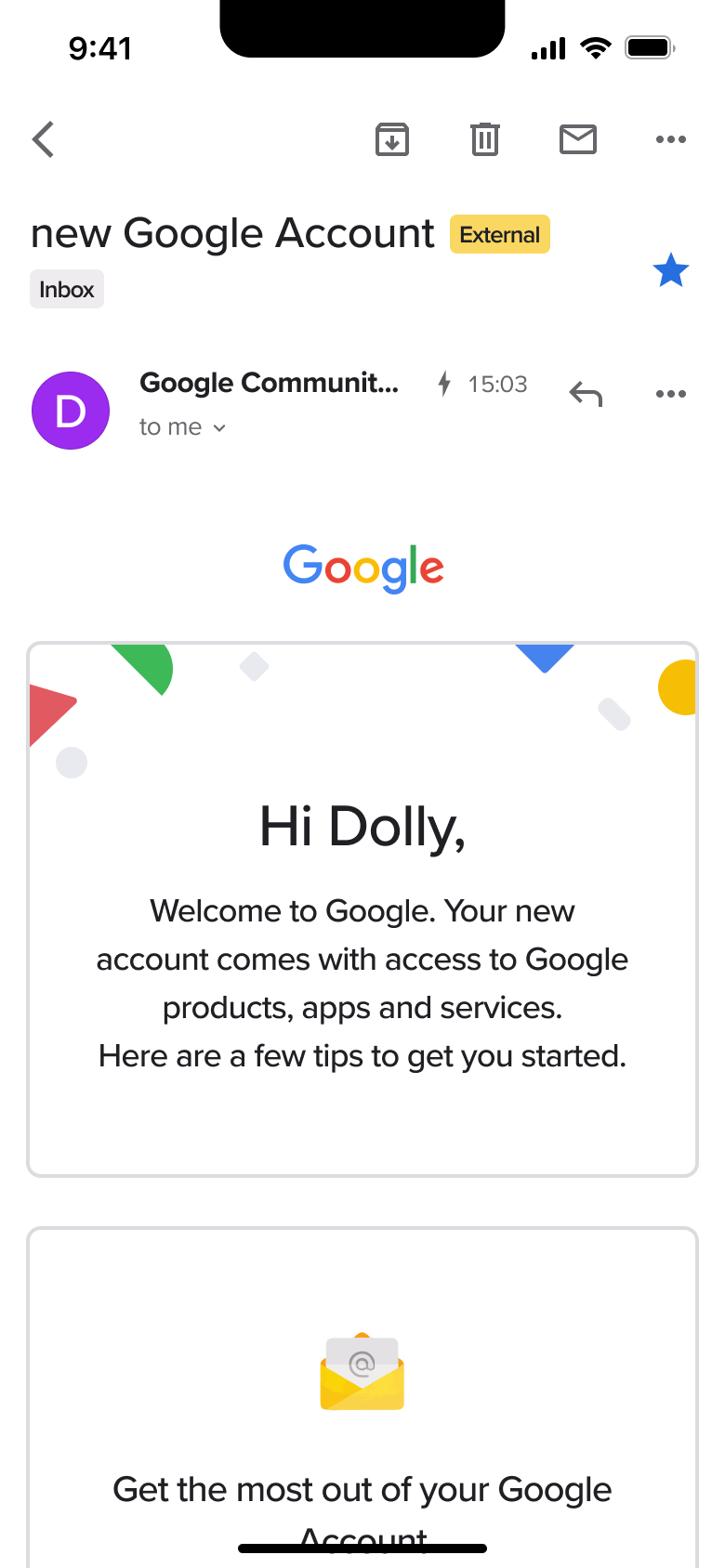 Email starred.