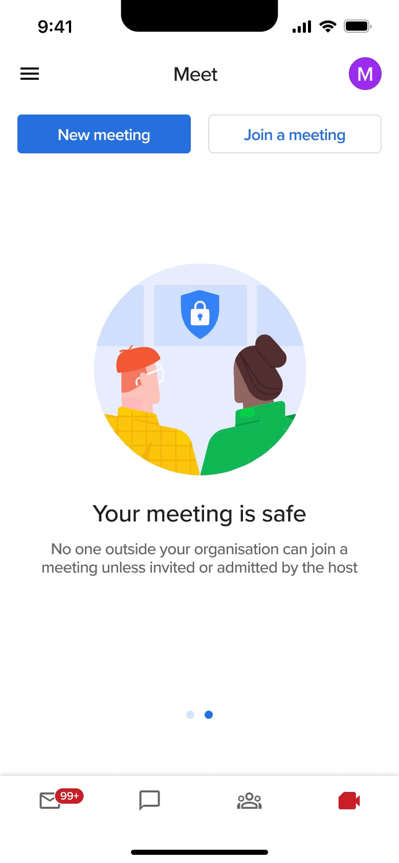 Meet tab: your meeting is safe.