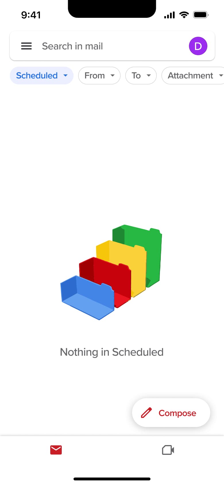 Nothing in Scheduled.