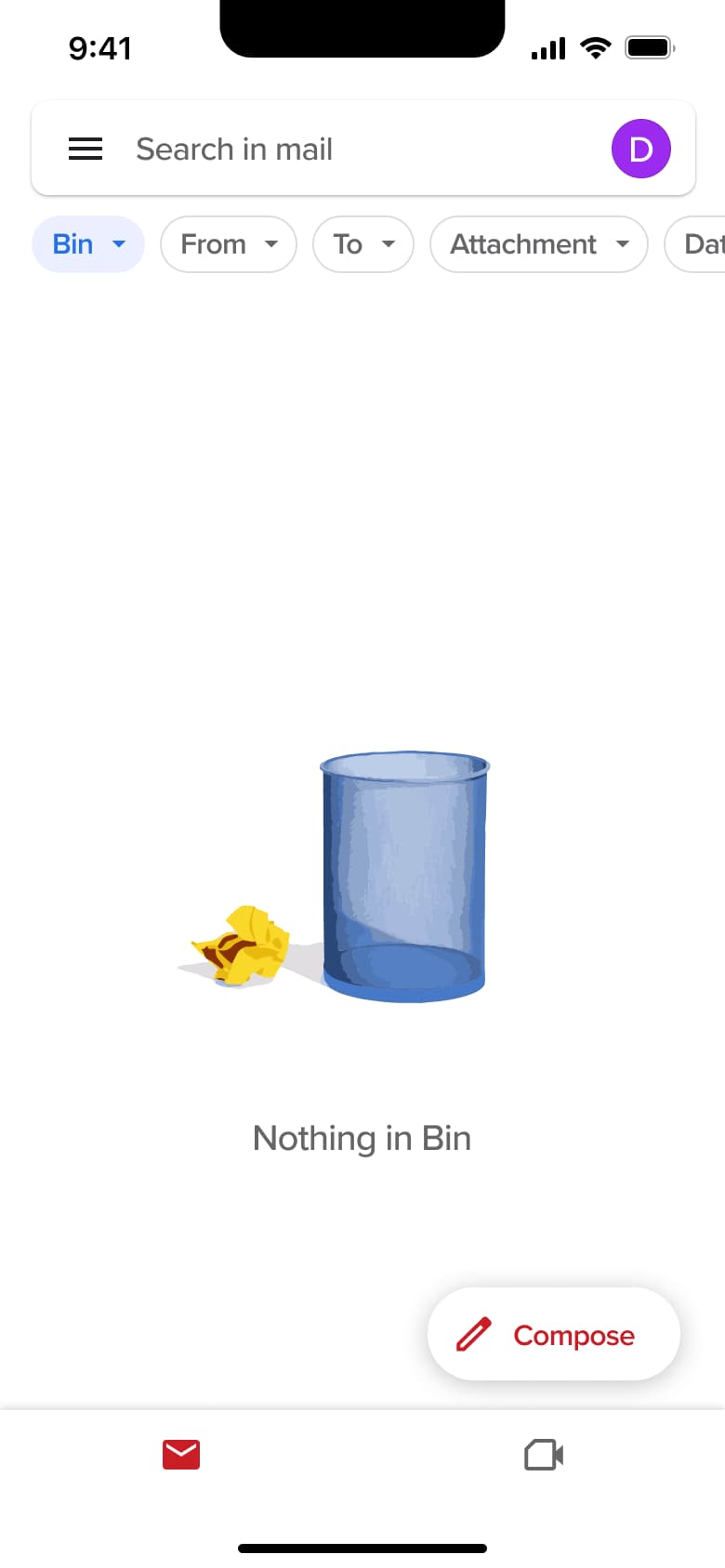 Nothing in Bin.