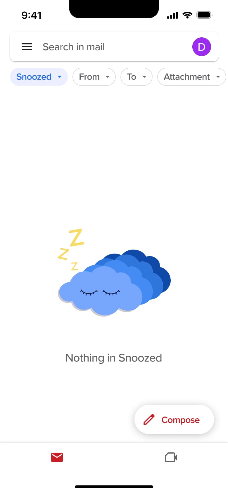 Nothing in Snoozed.