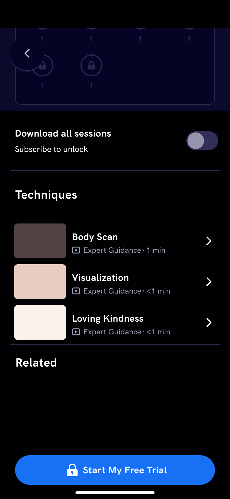 Course: download toggle and techniques list.