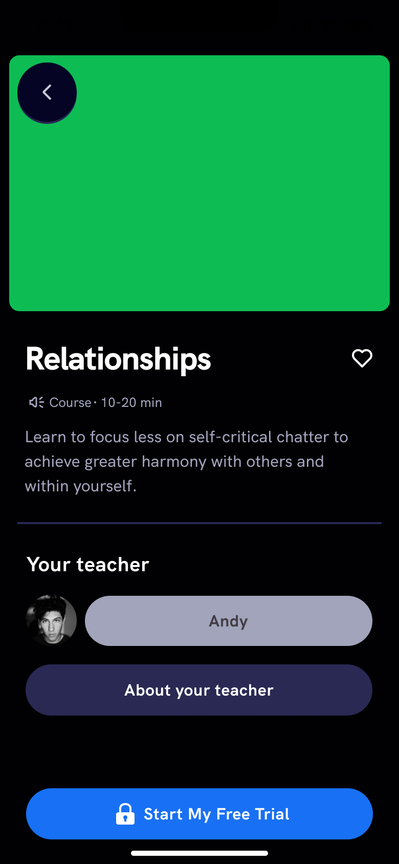 Course detail: relationships with your teacher.
