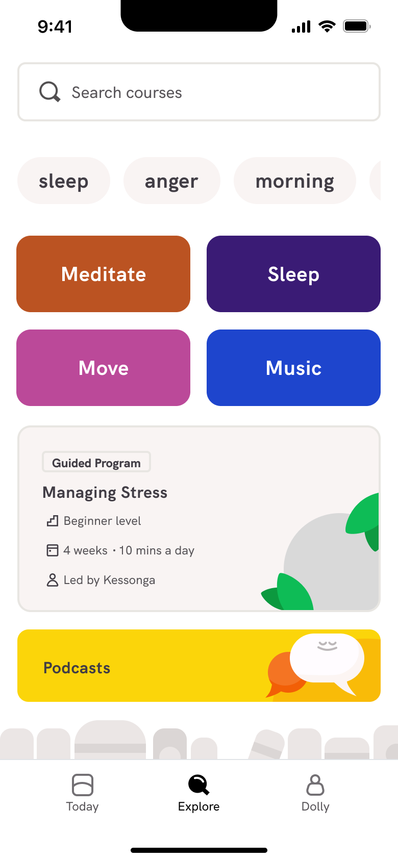 Headspace flow, step 1: explore 1