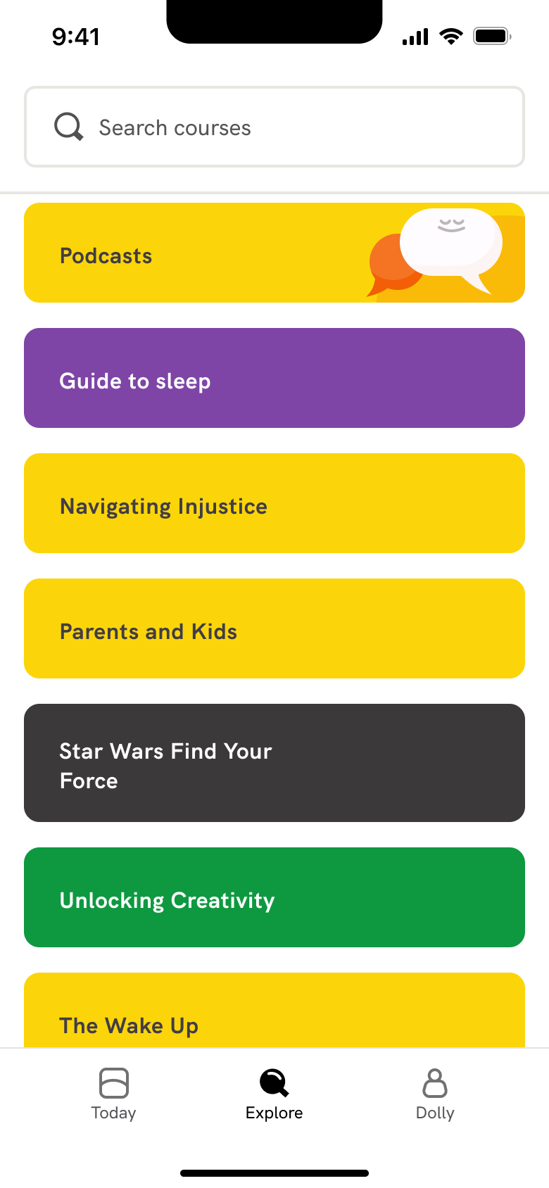 Headspace flow, step 1: explore courses 1