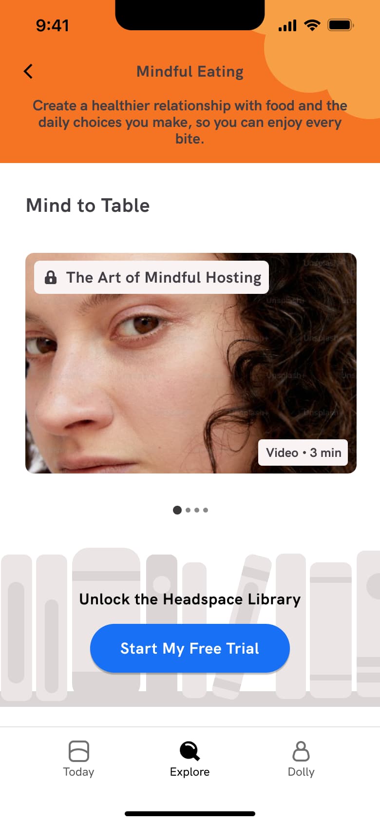 Mindful eating collection with locked video and free trial.