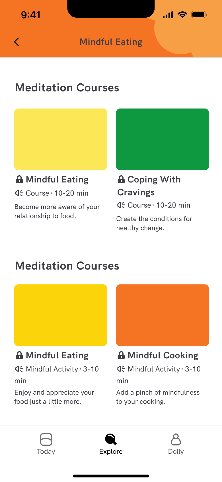 Collection: meditation courses grid.