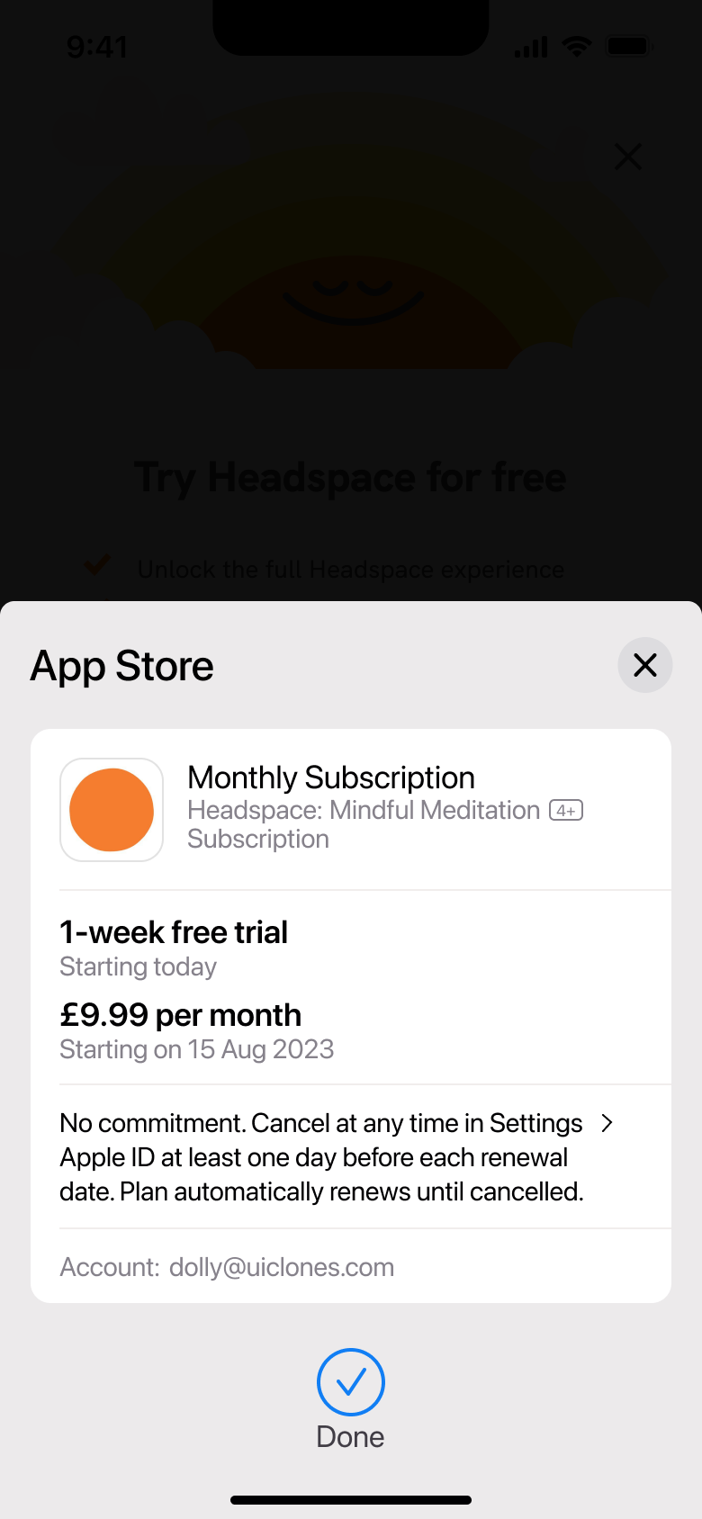App store subscription sheet done.