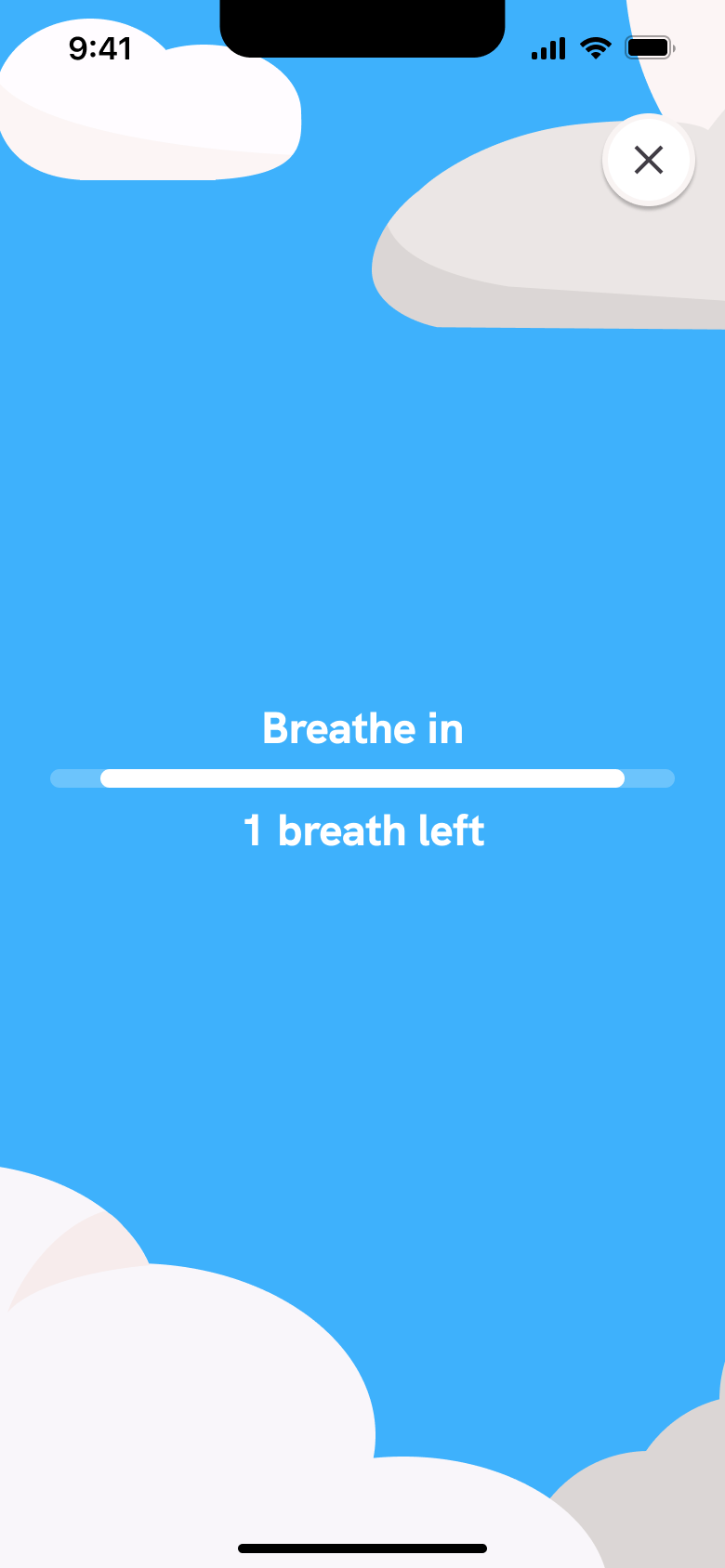 Breathing exercise: breathe in.
