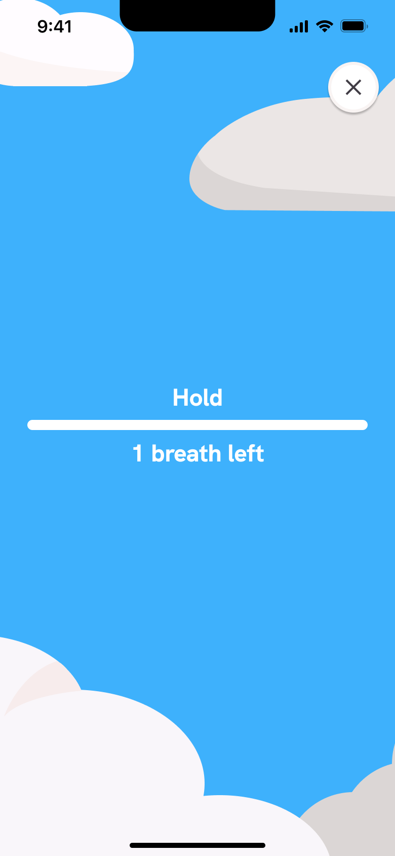 Breathing exercise: hold.