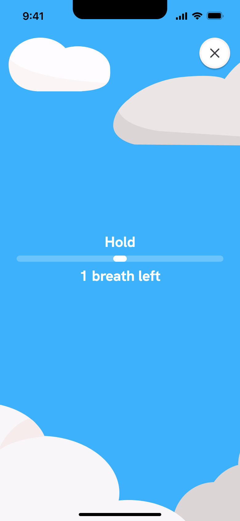 Breathing exercise: hold.