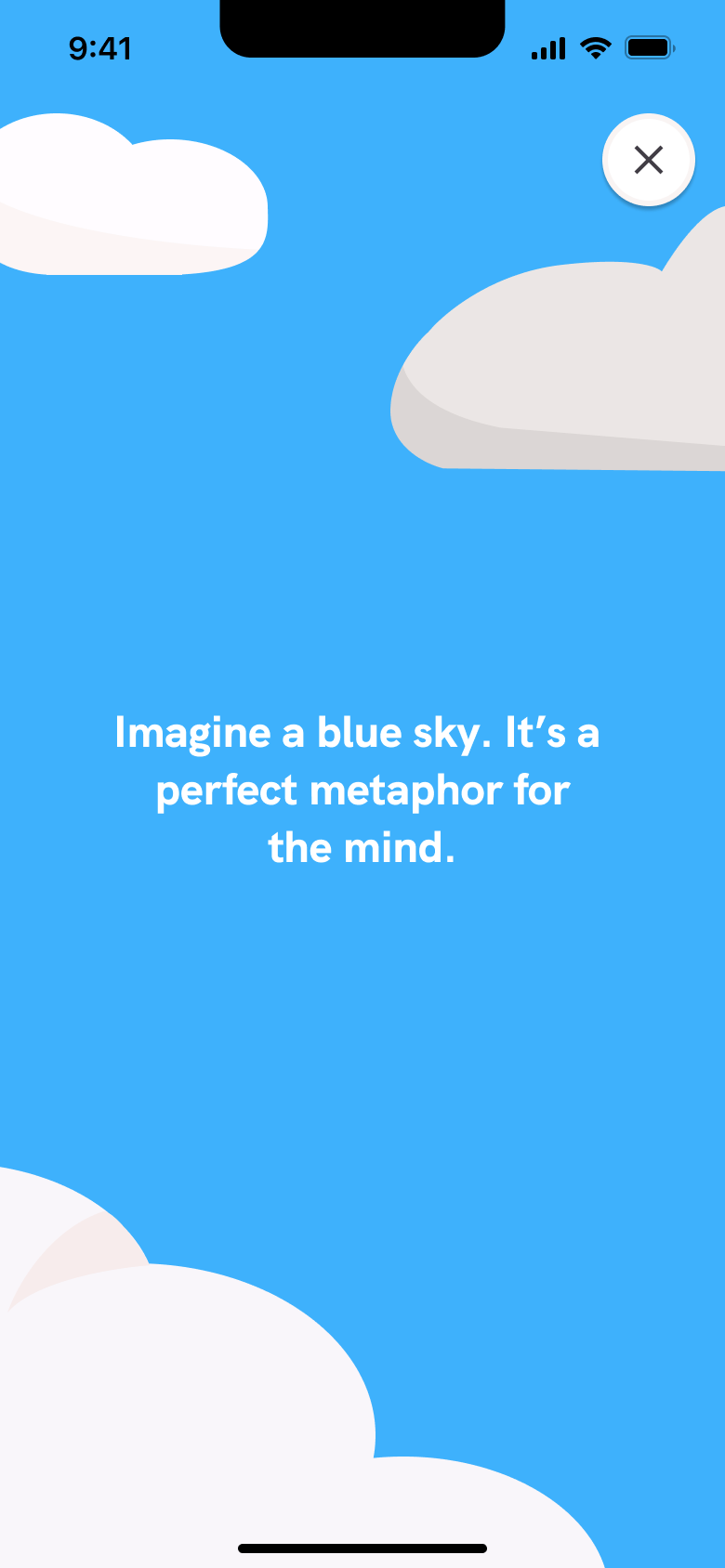 Guided exercise: imagine a blue sky.