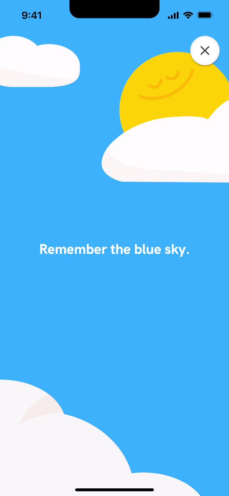 Guided exercise end: remember the blue sky.