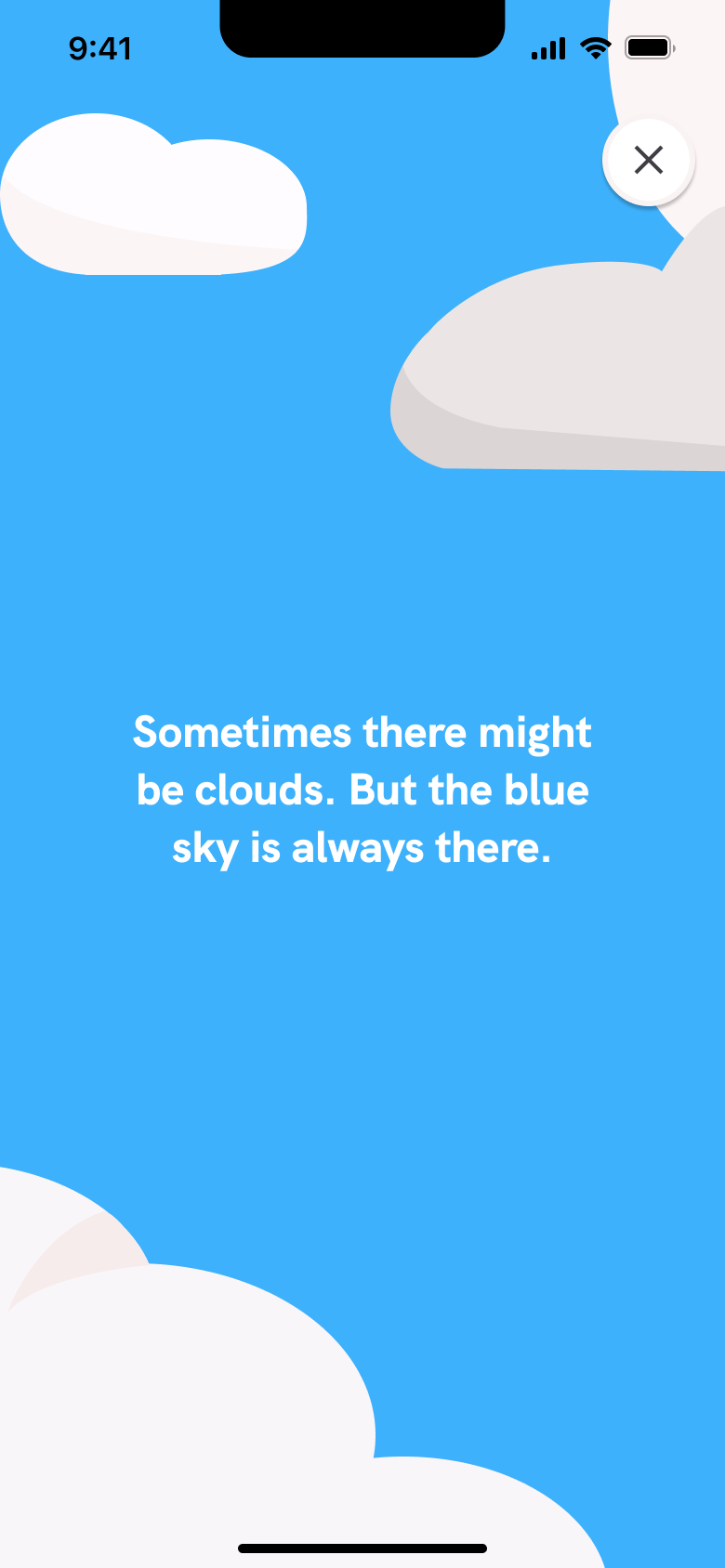 Guided exercise: clouds and blue sky metaphor.