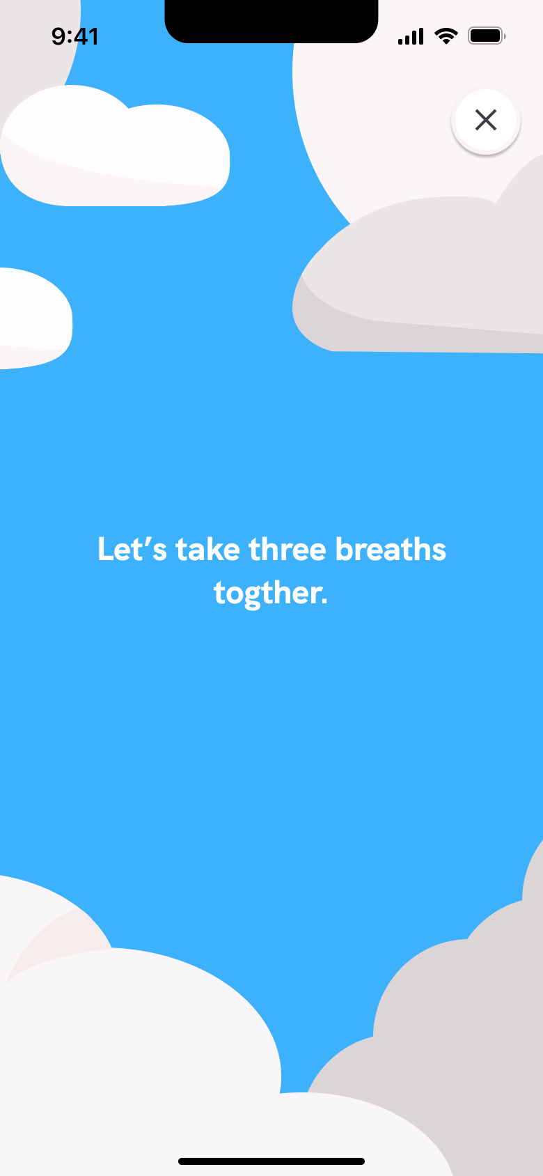 Guided exercise: let's take three breaths together.