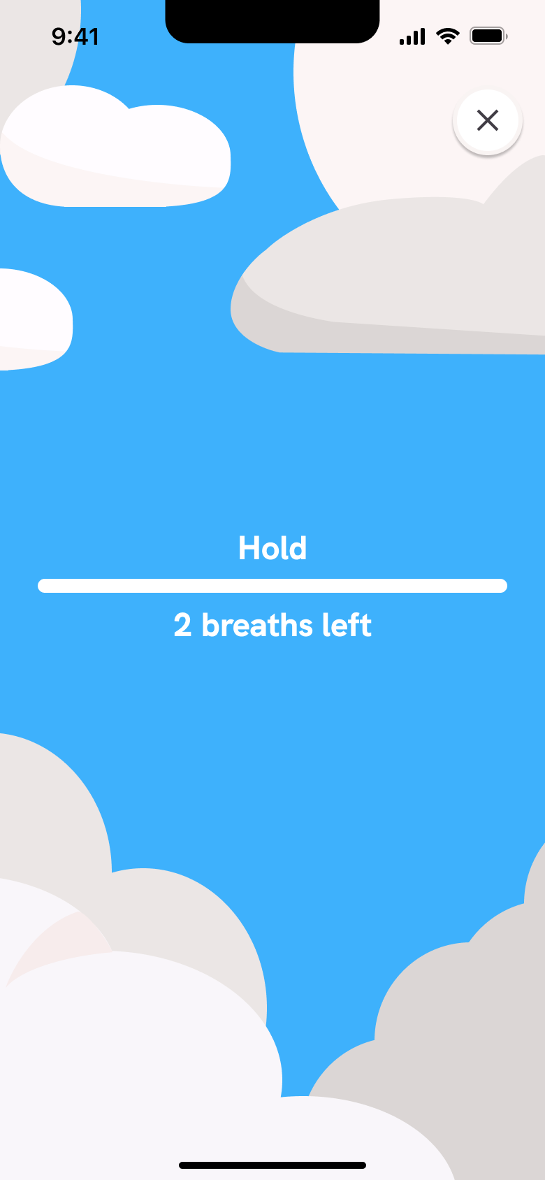 Breathing exercise: hold.