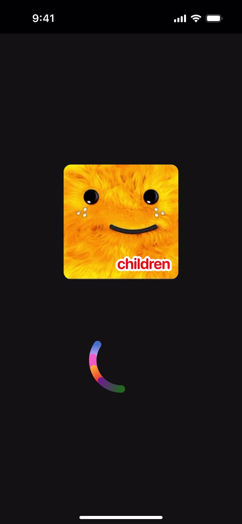 Children profile icon with a loading spinner.