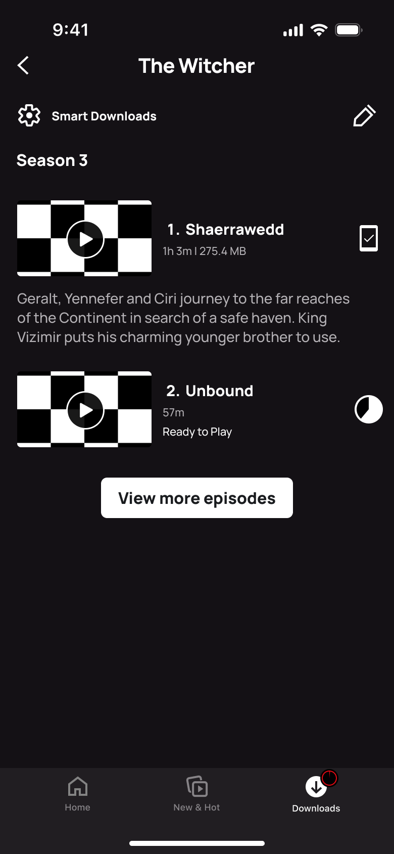Netflix flow, step 1: download status 20