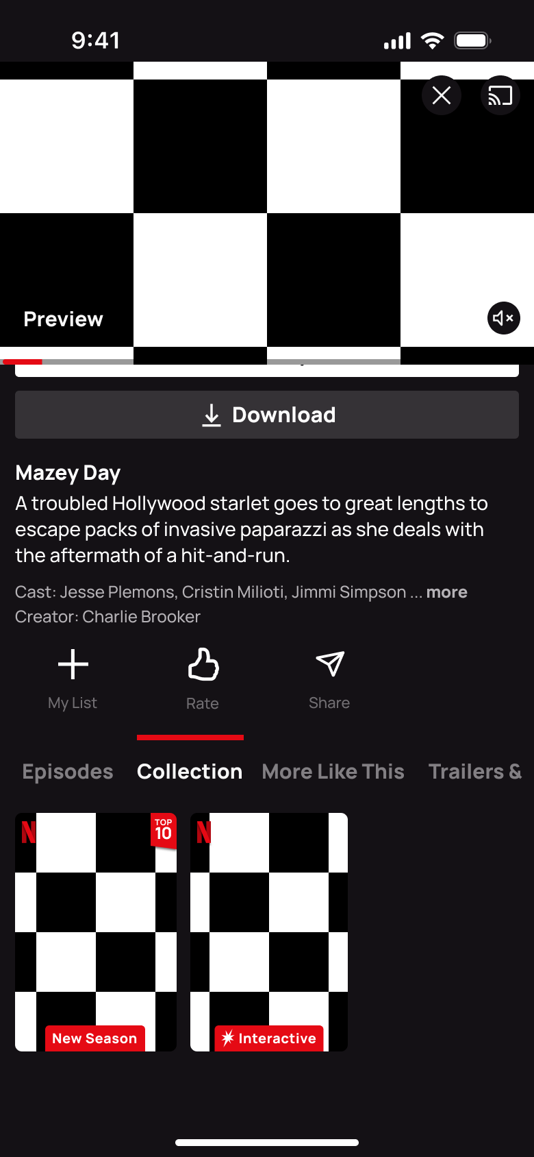 Collection tab scrolled with related titles.