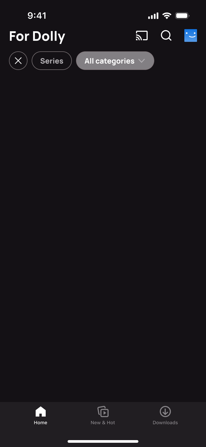 Category filter applied, content loading.
